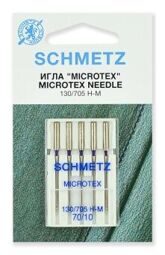 Иглы Микротекс (особо острые) Schmetz 130/705H-M № 70, 5 шт.